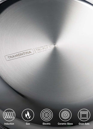 Tramontina 2 Pcs. Tri-Ply Stainless Steel Ceramic Non-Stick Frying Pan Set - Tramontina Store UK