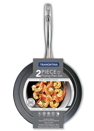 Tramontina 2 Pcs. Hard Anodised Ceramic Non-Stick Frying Pan Set - Tramontina Store UK