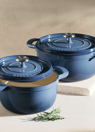 Tramontina Enamelled Cast Iron Casserole 22 cm (Blue) - Tramontina Store UK