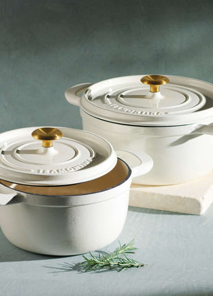 Tramontina Enamelled Cast Iron Casserole 22 cm (White) - Tramontina Store UK
