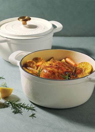 Tramontina Enamelled Cast Iron Casserole 22 cm (White) - Tramontina Store UK