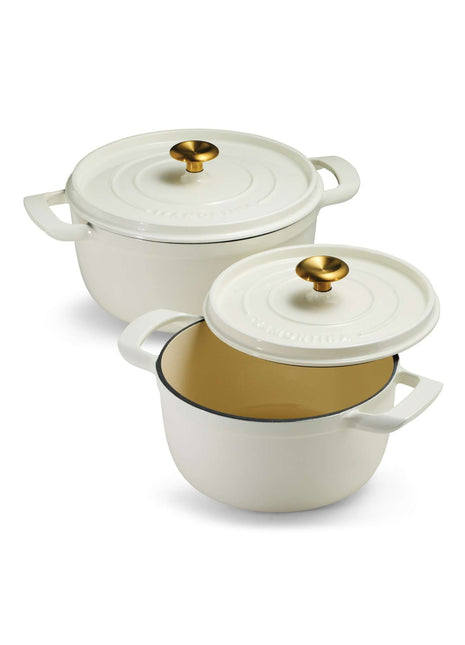 Tramontina Enamelled Cast Iron Casserole 22 cm (White) - Tramontina Store UK