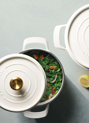 Tramontina Enamelled Cast Iron Casserole 22 cm (White) - Tramontina Store UK