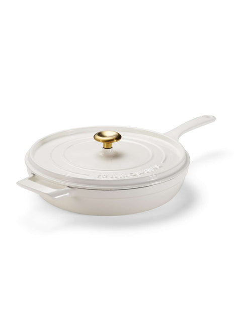 Tramontina Enamelled Cast Iron Saute Pan 30 cm (White) - Tramontina Store UK