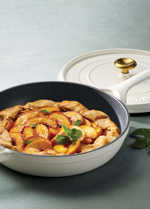 Tramontina Enamelled Cast Iron Saute Pan 30 cm (White) - Tramontina Store UK