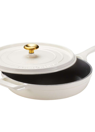 Tramontina Enamelled Cast Iron Saute Pan 30 cm (White) - Tramontina Store UK