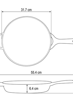 Tramontina Enamelled Cast Iron Skillet 30 cm (White) - Tramontina Store UK