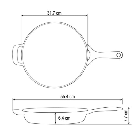 Tramontina Enamelled Cast Iron Skillet 30 cm (White) - Tramontina Store UK