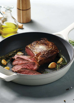 Tramontina Enamelled Cast Iron Skillet 30 cm (White) - Tramontina Store UK