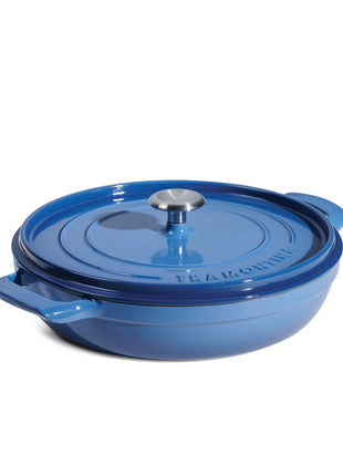 Tramontina Enamelled Cast Iron Saute Helper Handles 30 cm (Blue) - Tramontina Store UK