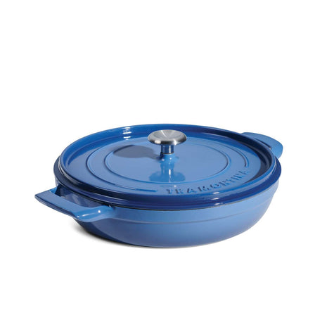 Tramontina Enamelled Cast Iron Saute Helper Handles 30 cm (Blue) - Tramontina Store UK