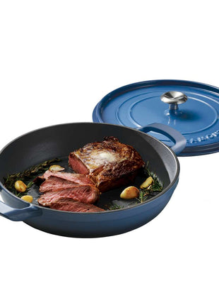Tramontina Enamelled Cast Iron Saute Helper Handles 30 cm (Blue) - Tramontina Store UK