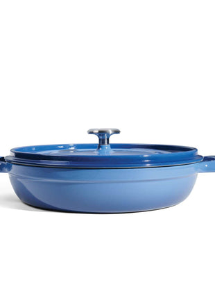 Tramontina Enamelled Cast Iron Saute Helper Handles 30 cm (Blue) - Tramontina Store UK