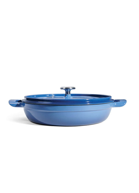 Tramontina Enamelled Cast Iron Saute Helper Handles 30 cm (Blue) - Tramontina Store UK