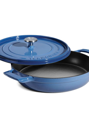 Tramontina Enamelled Cast Iron Saute Helper Handles 30 cm (Blue) - Tramontina Store UK