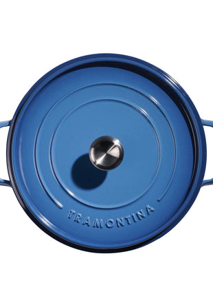 Tramontina Enamelled Cast Iron Saute Helper Handles 30 cm (Blue) - Tramontina Store UK