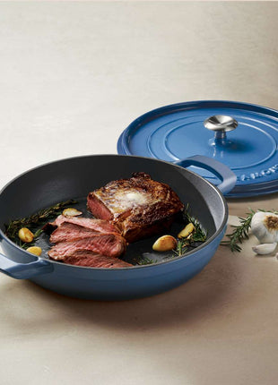 Tramontina Enamelled Cast Iron Saute Helper Handles 30 cm (Blue) - Tramontina Store UK
