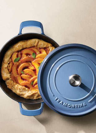 Tramontina Enamelled Cast Iron Saute Helper Handles 30 cm (Blue) - Tramontina Store UK