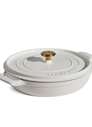 Tramontina Enamelled Cast Iron Saute Helper Handles 30 cm (White) - Tramontina Store UK