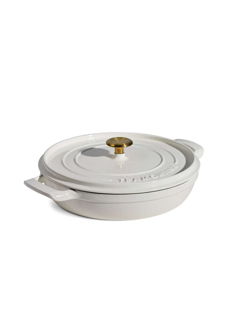 Tramontina Enamelled Cast Iron Saute Helper Handles 30 cm (White) - Tramontina Store UK