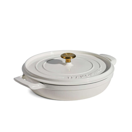 Tramontina Enamelled Cast Iron Saute Helper Handles 30 cm (White) - Tramontina Store UK