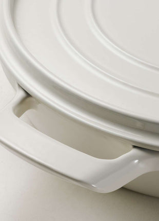 Tramontina Enamelled Cast Iron Saute Helper Handles 30 cm (White) - Tramontina Store UK