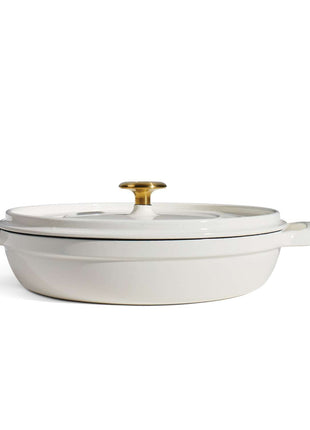 Tramontina Enamelled Cast Iron Saute Helper Handles 30 cm (White) - Tramontina Store UK