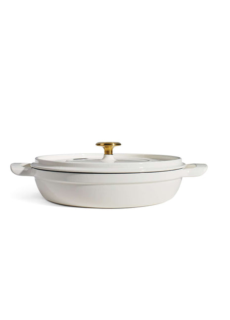 Tramontina Enamelled Cast Iron Saute Helper Handles 30 cm (White) - Tramontina Store UK