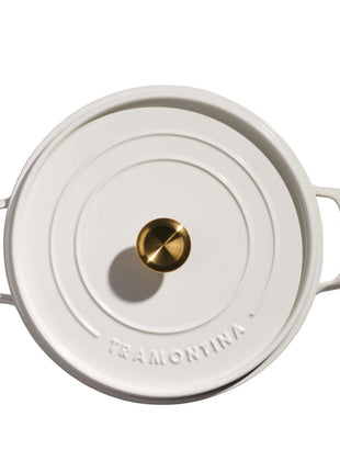 Tramontina Enamelled Cast Iron Saute Helper Handles 30 cm (White) - Tramontina Store UK