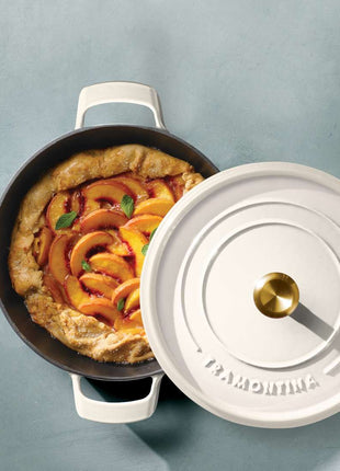 Tramontina Enamelled Cast Iron Saute Helper Handles 30 cm (White) - Tramontina Store UK