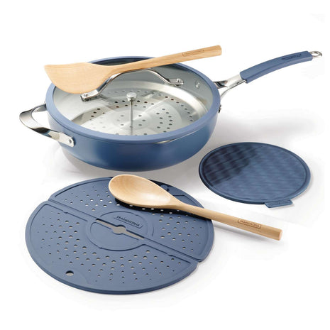 Tramontina All-in-One Plus Pan Set 30cm (4.7l, Blue) - Tramontina Store UK
