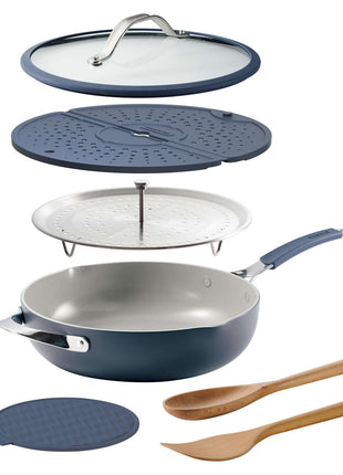 Tramontina All-in-One Plus Pan Set 30cm (4.7l, Blue) - Tramontina Store UK