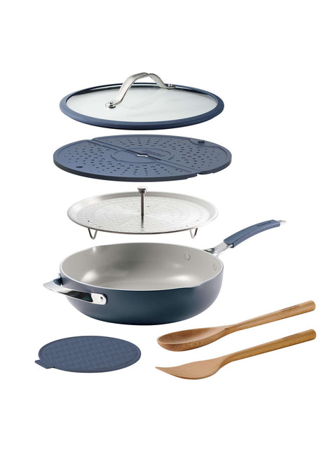 Tramontina All-in-One Plus Pan Set 30cm (4.7l, Blue) - Tramontina Store UK