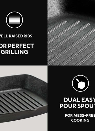 Tramontina Pre-seasoned Cast Iron Griddle Pan 27 cm - Tramontina Store UK