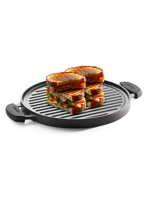 Tramontina Pre-seasoned Cast Iron Double Sided 2 in 1 Griddle Pan 30 cm - Tramontina Store UK