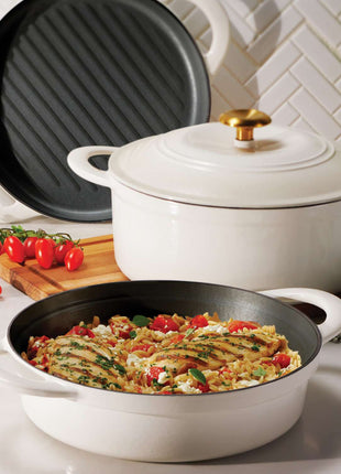 Tramontina 4 Pcs. Enamelled Cast Iron Nesting Cookware Set 26 cm (White) - Tramontina Store UK