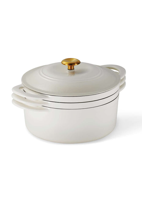 Tramontina 4 Pcs. Enamelled Cast Iron Nesting Cookware Set 26 cm (White) - Tramontina Store UK