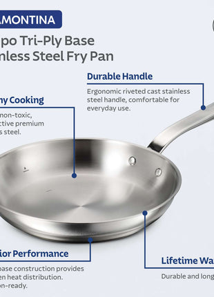 Tramontina Tempo Stainless Steel Frying Pan 26cm (2.1l)