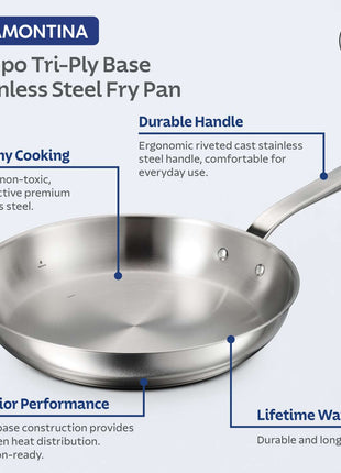 Tramontina Tempo Stainless Steel Frying Pan 30cm (3.43l)