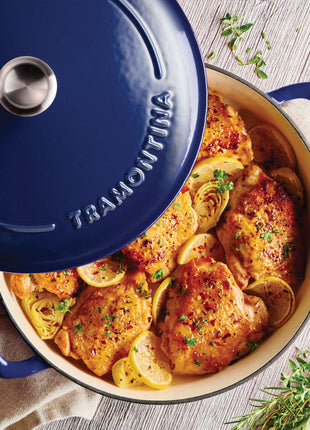 Tramontina Bestow Enamelled Cast Iron Shallow Casserole 30 cm - Blue