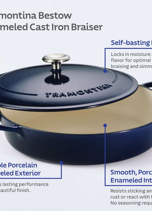 Tramontina Bestow Enamelled Cast Iron Shallow Casserole 30 cm - Blue