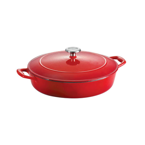 Tramontina Bestow Enamelled Cast Iron Shallow Casserole 30 cm - Red - Tramontina Store UK