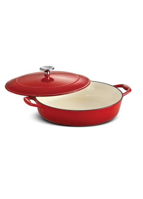 Tramontina Bestow Enamelled Cast Iron Shallow Casserole 30 cm - Red
