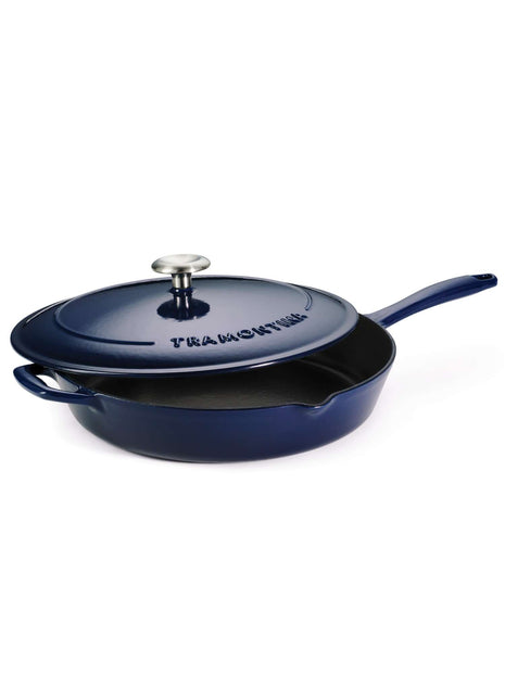 Tramontina Bestow Enamelled Cast Iron Skillet with Lid 30 cm - Blue