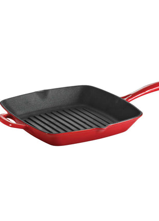Tramontina Bestow Enamelled Cast Iron Griddle Pan 27 cm - Red