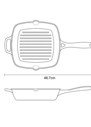 Tramontina Bestow Enamelled Cast Iron Griddle Pan 27 cm - Red