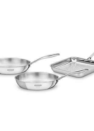 Tramontina 3 Pcs. Grano 3-Ply Stainless Steel Frying Pan Set