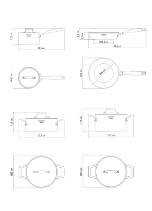 Tramontina 4 Pcs. Grano 3-Ply Stainless Steel Cookware Set