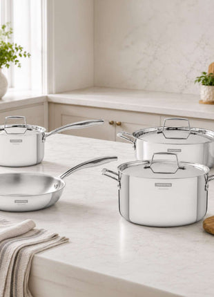 Tramontina 4 Pcs. Grano 3-Ply Stainless Steel Cookware Set
