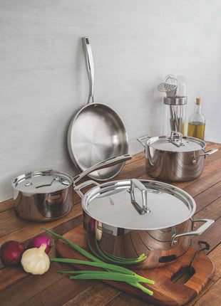 Tramontina 4 Pcs. Grano 3-Ply Stainless Steel Cookware Set
